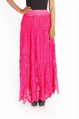 Uppada Pink Crochet Maxi Skirt