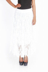 Uppada White Crochet Long Skirt