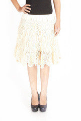 Uppada Peach Crochet Skirt