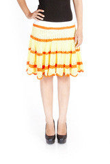 Uppada Yellow & Orange Striped Crochet Skirt