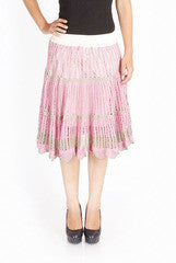 Uppada Pink Crochet Skirt