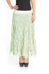 Uppada Green Crochet Skirt