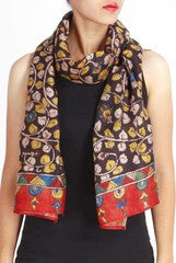 Uppada Silk Linen Kalamkari Stole