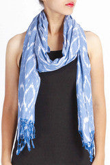 Uppada Blue Cotton ikat Stole