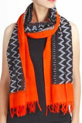 Uppada Red & Black Cotton Stole