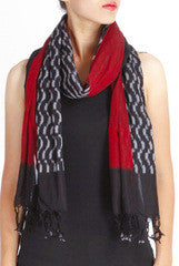 Uppada Black & Red Ikat Stole