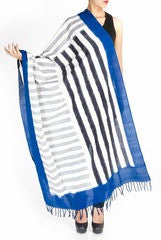 Uppada Black & Blue Double Ikat Dupatta