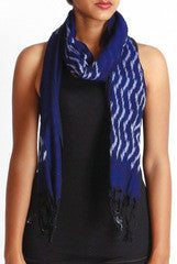 Uppada Ink Blue Ikat Stole