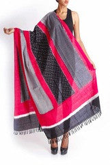 Uppada Red & Black Ikat Dupatta