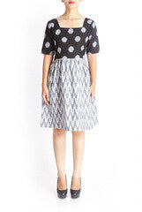Uppada Black & Grey Ikat Dress