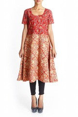 Uppada Kalamkari Block Print Half Sleeved Kurti