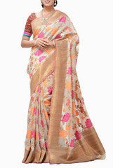 Uppada Banaras Handloom Lenin  saree