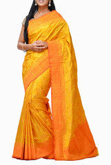 Uppada Yellow Banaras Silk Handloom Saree