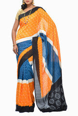 Uppada Diagonal Lines Ikat Handloom Saree