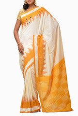 Uppada Ikat Temple Border Saree
