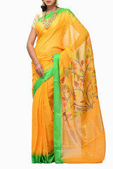 Uppada Khadi Paper Work Pallu Saree
