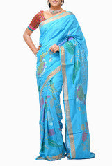 Uppada Blue Khadi Saree