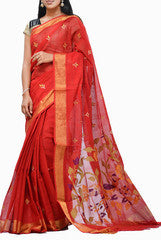 Uppada Red Khadi Saree