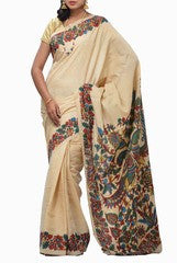 Uppada Kalamkari Cotton Silk  Saree