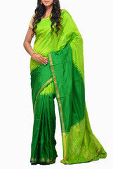 Uppada Green Shades Silk Saree