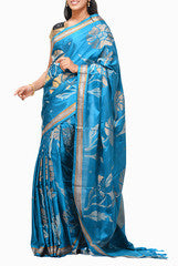 Uppada Blue Silk  Saree