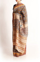 Uppada Multicolor Hand Painted Saree