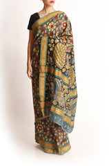 Uppada Multicolor Hand Painted Saree