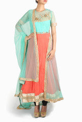 VARUN CHAKKILAM CORAL EMBLISHED ANARKALI