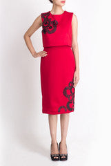 Vidhi Wadhwani Overlap Red Shift Dress
