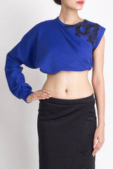 Vidhi Wadhwani Indigo Draped Crop Top