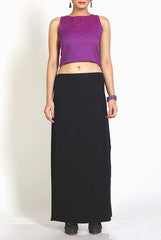 Vivacious In Vogue Black Slit Maxi Skirt