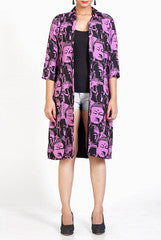 Vivacious In Vogue Budhha Printed Purple Jacket