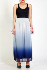 Vivacious In Vogue Shaded Blue Maxi Skirt