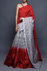 Vijay Balhara Red And White Lehenga Saree