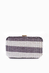 Gotta Fur Gun Metal and Silver Clutch Sailor Strip