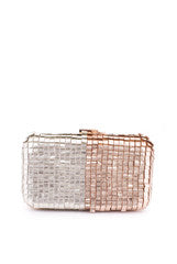 Nude and Silver Square Gotta Clutch