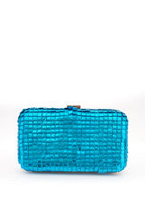 Metallic Blue Gota Clutch