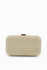 Lite Gold Woven Gotta Clutch