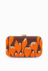 The Orange on Chocolate Lilly Garden Clutch