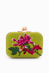 The Team Green Tropical flower clutch