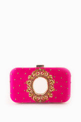 Vriksh Verma Pink Oval Mirror Frame Clutch