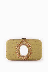 Vriksh Verma Heena Green Oval Mirror Frame Clutch
