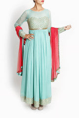 Mansi Vuppala Pastel Blue Floor Length Anarkali