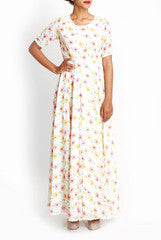 Mansi Vuppala Floral White Maxi Dress