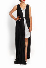 Mansi Vuppala Black Slit Gown