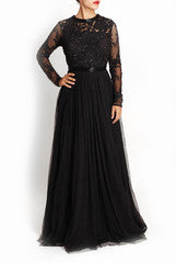 Mansi Vuppala Black Net Gown