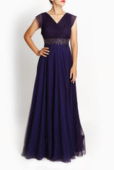 Mansi Vuppala Royal Blue Empire Waist Gown