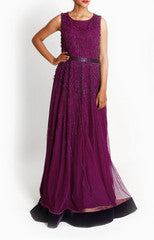 Mansi Vuppala  Purple Net Gown