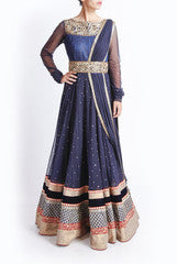 Mansi Vuppala Blue Draped Anarkali