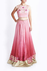 Mansi Vuppala Ombre Dyed Raw Silk Lehenga